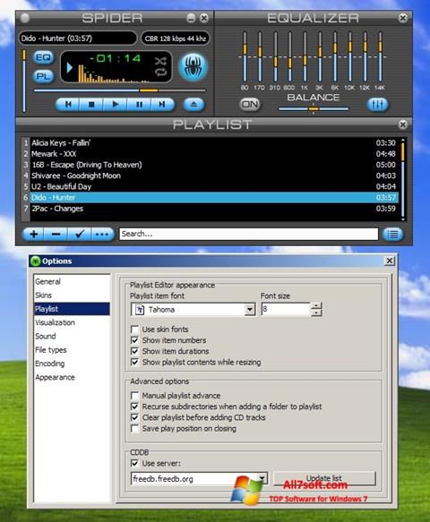 Screenshot Spider Player untuk Windows 7