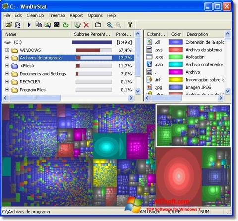 Screenshot WinDirStat untuk Windows 7