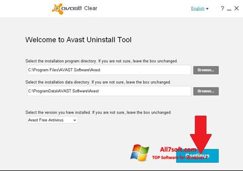 Screenshot Avast Uninstall Utility untuk Windows 7