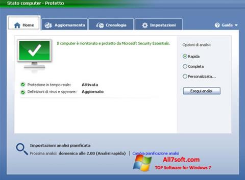 Screenshot Microsoft Security Essentials untuk Windows 7