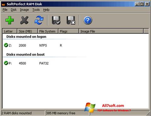 Screenshot SoftPerfect RAM Disk untuk Windows 7