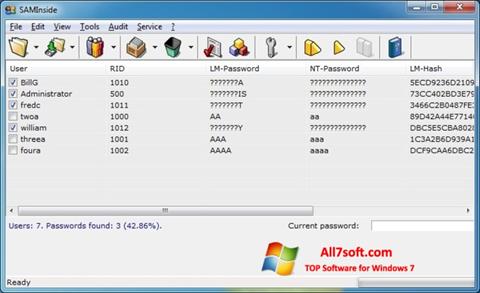 Screenshot SAMInside untuk Windows 7