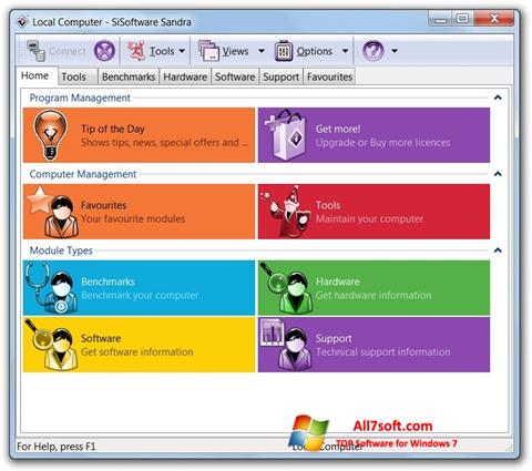 Screenshot SiSoftware Sandra untuk Windows 7