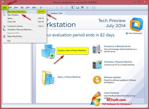 Screenshot VMware Workstation untuk Windows 7