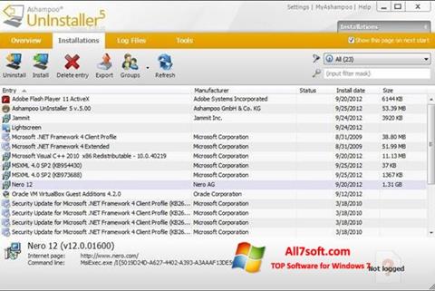 Screenshot Ashampoo UnInstaller untuk Windows 7