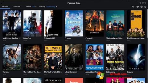 Screenshot Popcorn Time untuk Windows 7
