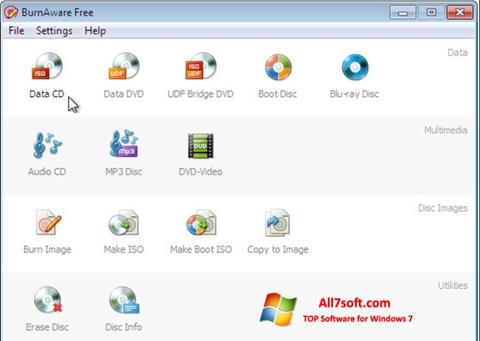 Screenshot BurnAware Free untuk Windows 7