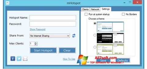 Screenshot mHotspot untuk Windows 7