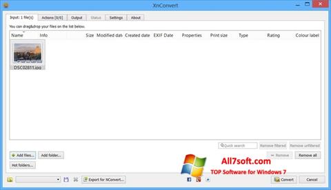 Screenshot XnConvert untuk Windows 7