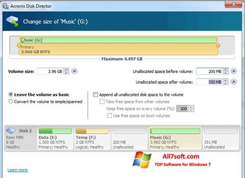 Screenshot Acronis Disk Director untuk Windows 7
