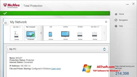 Screenshot McAfee Total Protection untuk Windows 7