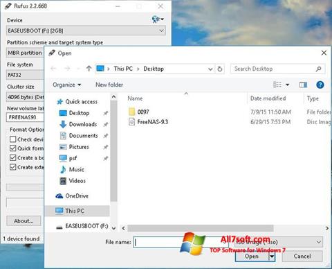 Screenshot Rufus untuk Windows 7