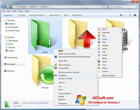 Screenshot FolderIco untuk Windows 7