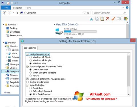 Screenshot Classic Shell untuk Windows 7