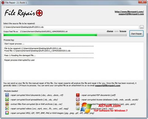 Screenshot File Repair untuk Windows 7