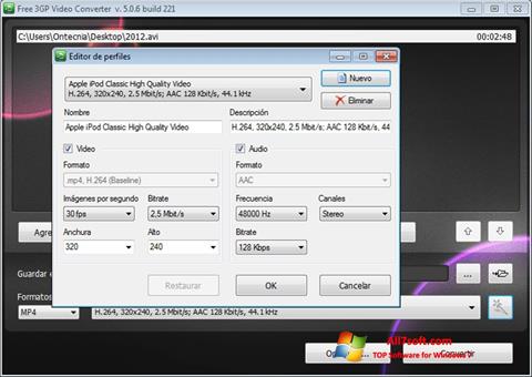 Screenshot Free MP4 Video Converter untuk Windows 7