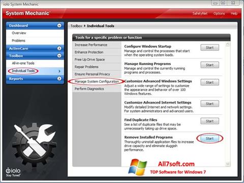 Screenshot System Mechanic untuk Windows 7