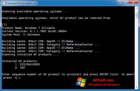 Screenshot ESET Uninstaller untuk Windows 7