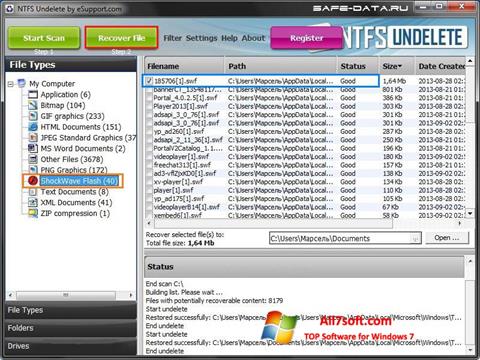Screenshot NTFS Undelete untuk Windows 7
