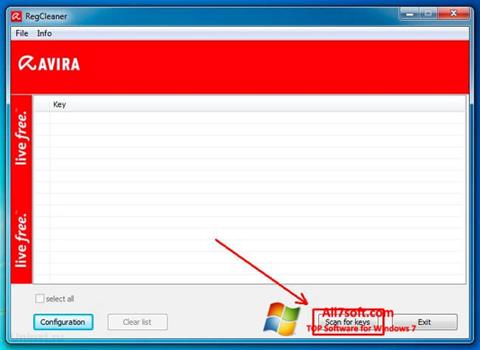 Screenshot Avira Registry Cleaner untuk Windows 7