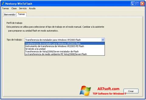 Screenshot WinToFlash untuk Windows 7