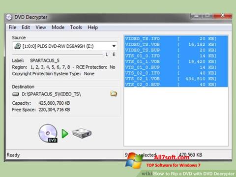 Screenshot DVD Decrypter untuk Windows 7