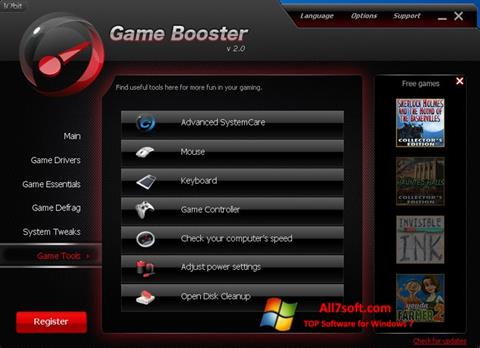 Screenshot Game Booster untuk Windows 7