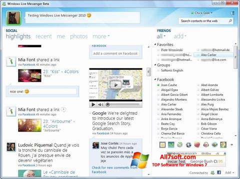 Screenshot Windows Live Messenger untuk Windows 7