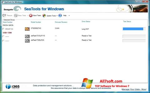 Screenshot Seagate SeaTools untuk Windows 7