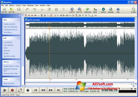Screenshot WavePad Sound Editor untuk Windows 7