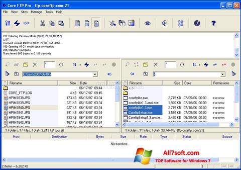 Screenshot Core FTP untuk Windows 7