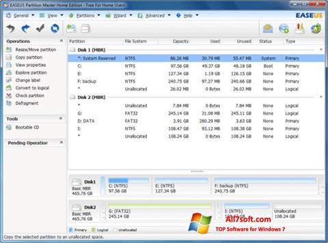 Screenshot EASEUS Partition Master untuk Windows 7