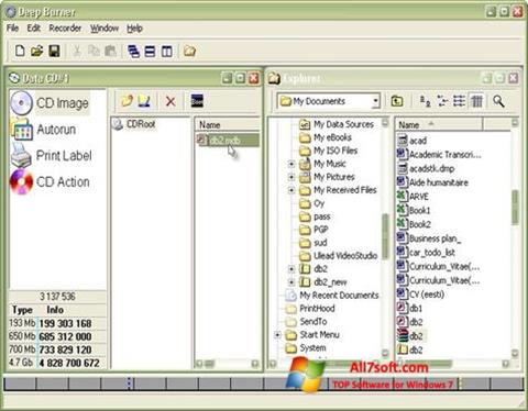 Screenshot DeepBurner untuk Windows 7