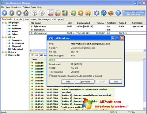 Screenshot Download Master untuk Windows 7
