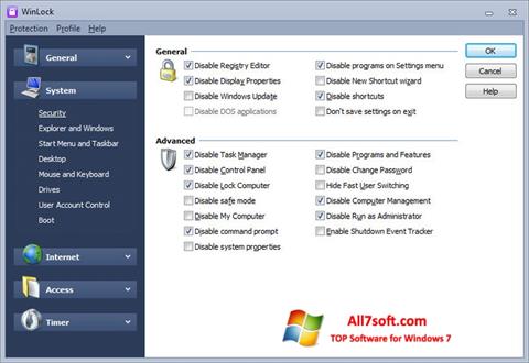 Screenshot WinLock untuk Windows 7