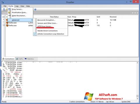 Screenshot Proxifier untuk Windows 7