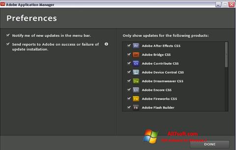 Screenshot Adobe Application Manager untuk Windows 7