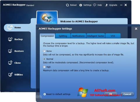 Screenshot AOMEI Backupper untuk Windows 7