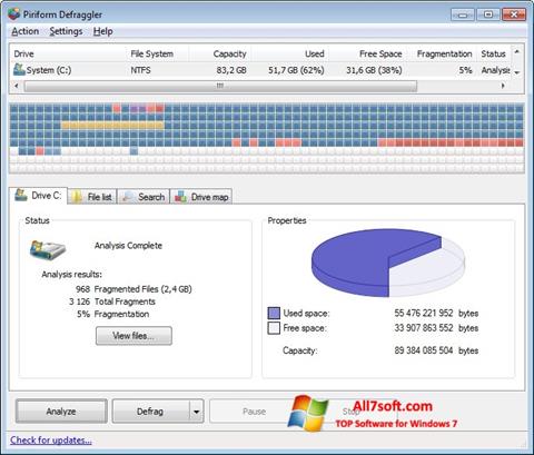 Screenshot Defraggler untuk Windows 7