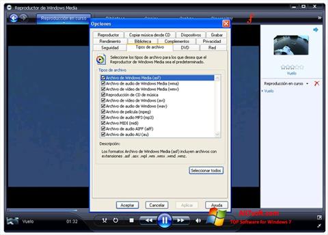 Screenshot Windows Media Player untuk Windows 7