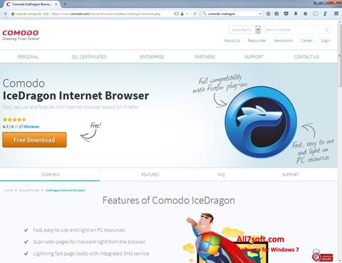 Screenshot Comodo IceDragon untuk Windows 7