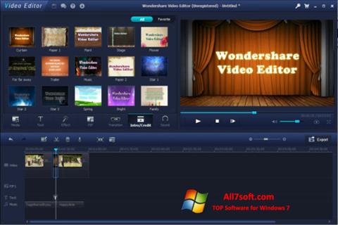 Screenshot Wondershare Video Editor untuk Windows 7