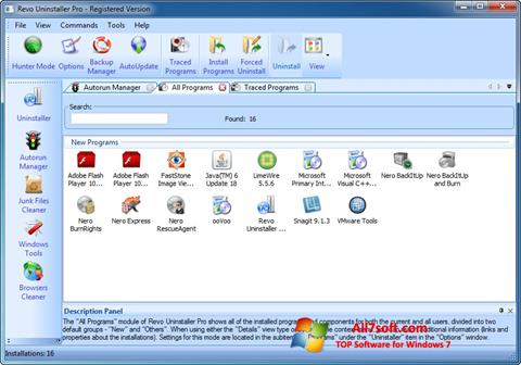 Screenshot Revo Uninstaller Pro untuk Windows 7
