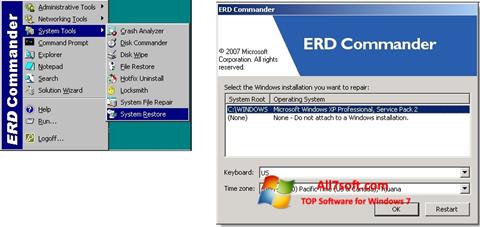 Screenshot ERD Commander untuk Windows 7