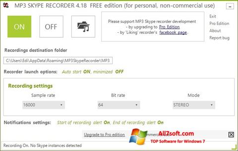 Screenshot MP3 Skype Recorder untuk Windows 7
