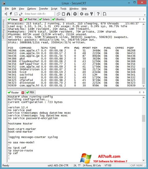 Screenshot SecureCRT untuk Windows 7