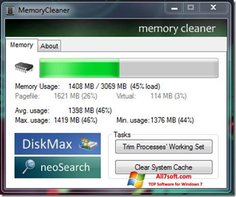 Screenshot Memory Cleaner untuk Windows 7