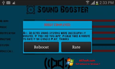 Screenshot Sound Booster untuk Windows 7