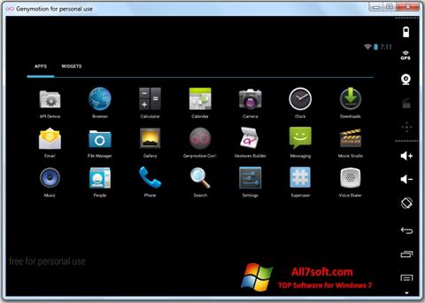 Screenshot Genymotion untuk Windows 7