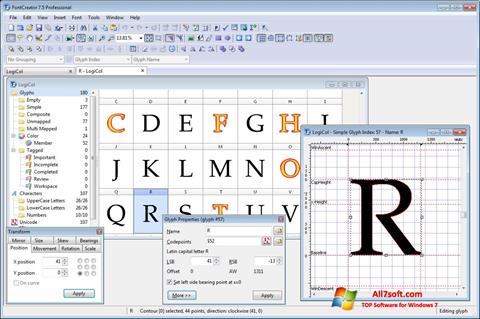 Screenshot Font Creator untuk Windows 7